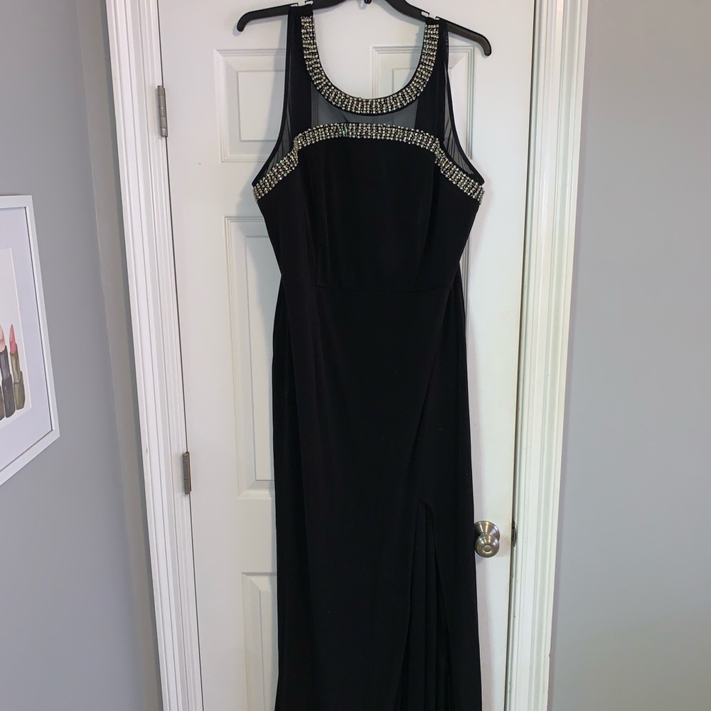Black studded prom dress